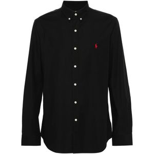 Polo Ralph Lauren, Heren, Overhemden, Zwart, Maat: 2XL