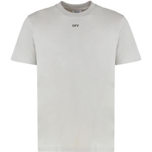 Off White, Heren, Tops, Grijs, Maat: XS Katoen,