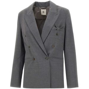 The Garment, Dames, Jassen, Grijs, Maat: 2XS Leer,