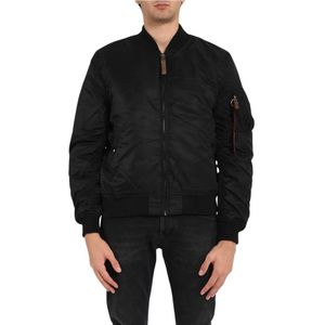 Alpha Industries, Heren, Jassen, Zwart, Maat: S Nylon,