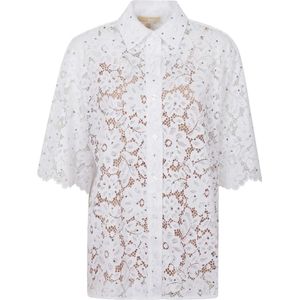 Michael Kors, Dames, Blouses & Shirts, Wit, Maat: L
