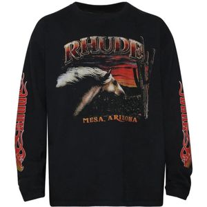 Rhude, Heren, Tops, Zwart, Maat: L Katoen,