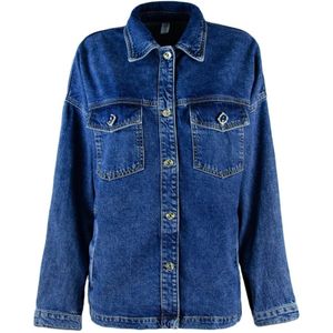 Liu Jo, Dames, Jassen, Blauw, Maat: S Katoen,