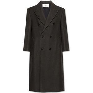 Ami Paris - Wool Double-Breasted Coat - Bruin - Heren Mantel