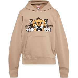 Kenzo, Heren, Sweatshirts & Hoodies, Beige, Maat: S Katoen,