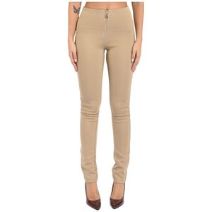 Patrizia Pepe, Dames, Broeken, Beige, Maat: M Katoen,