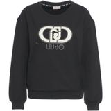 Liu Jo - Zwart Logo Sweatshirt Aw 25 - Sweatvest - Dames