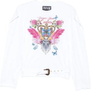 Versace Jeans Couture, Dames, Tops, Wit, Maat: S