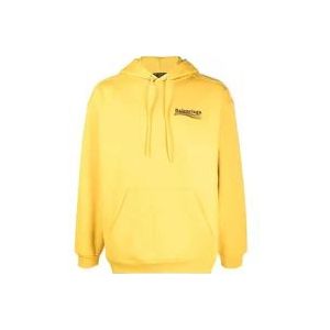 Balenciaga Geborduurde logo hoodie - Geel Oversize , Yellow , Dames , Maat: S