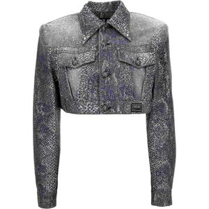 Versace Jeans Couture, Dames, Jassen, Blauw, Maat: 3XS