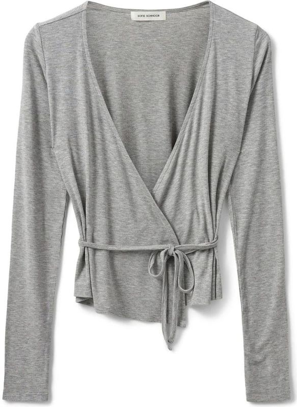 Sofie Schnoor - Wikkelblouse - Grijs - Dames