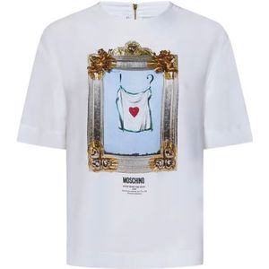 Moschino, Dames, Tops, Wit, Maat: S