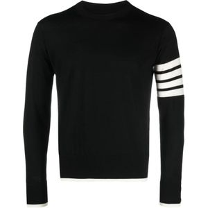 Thom Browne, Heren, Truien, Zwart, Maat: M Wol,