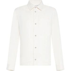 Herno, Heren, Overhemden, Beige, Maat: M Zijde,