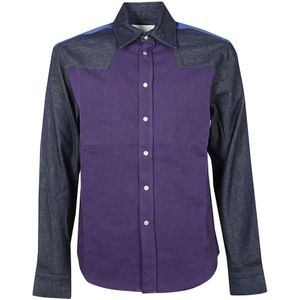 Calvin Klein, Heren, Overhemden, Paars, Maat: M Katoen,