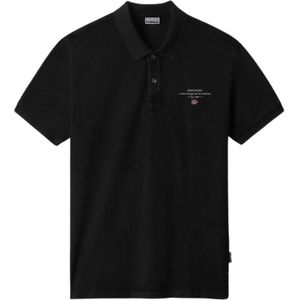 Napapijri, Heren, Tops, Zwart, Maat: M Katoen,