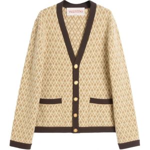 Valentino Garavani, Heren, Truien, Beige, Maat: M Wol,