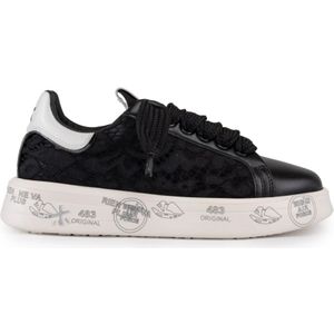 Premiata Zwarte Leren Vetersneakers , Black , Dames , Maat: 36 EU