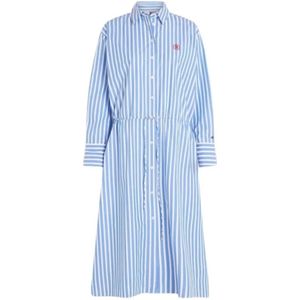 Tommy Hilfiger, Dames, Jurken, Blauw, Maat: S Katoen,
