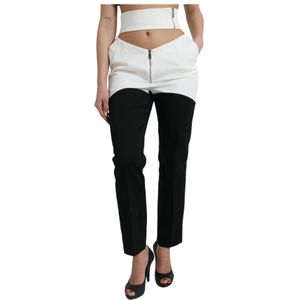 Dolce & Gabbana, Dames, Broeken, Zwart, Maat: XS Katoen,