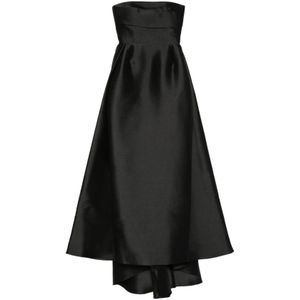 Solace London, Dames, Jurken, Zwart, Maat: 2XS Satijn,