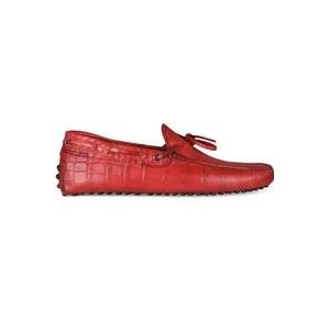 Tod's Croco Slipper Loafer , Red , Heren , Maat: 40 1/2 EU