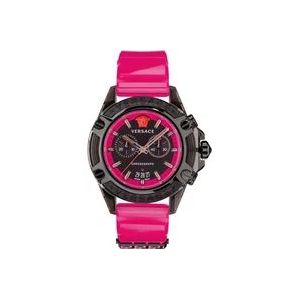Versace Icon Active Chronograaf Zwart Roze Horloge , Pink , Dames , Maat: ONE Size