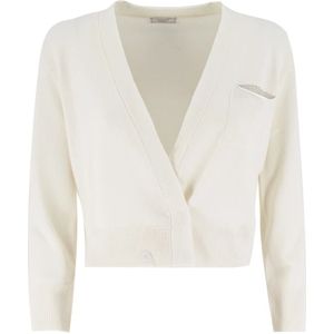 Peserico, Dames, Truien, Wit, Maat: S Zijde,