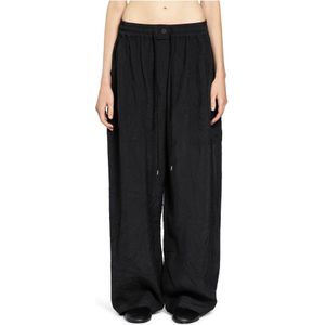 Studio Nicholson, Dames, Broeken, Zwart, Maat: XS Katoen,