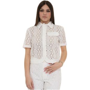 Liu Jo, Dames, Blouses & Shirts, Wit, Maat: XS Katoen,
