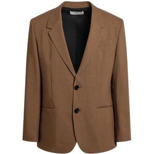 Ami Paris, Heren, Pakken, Bruin, Maat: M Wol,