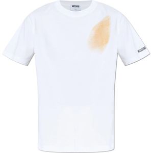 Moschino, Heren, Tops, Wit, Maat: S Katoen,