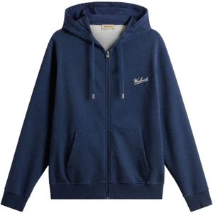 Woolrich, Heren, Sweatshirts & Hoodies, Blauw, Maat: S Katoen,