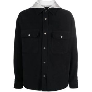 Palm Angels - Monogram Hooded Overshirt - Zwart - Heren