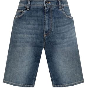 Dolce & Gabbana, Heren, Korte broeken, Blauw, Maat: S Denim,