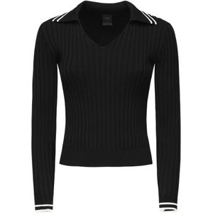 Pinko, Dames, Truien, Zwart, Maat: S Nylon,