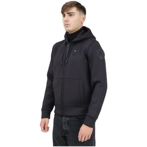 Blauer, Heren, Sweatshirts & Hoodies, Zwart, Maat: L Poliester,