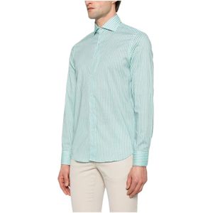 Fedeli, Heren, Overhemden, Groen, Maat: M Katoen,