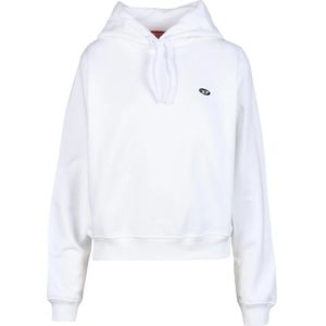 Diesel, Dames, Sweatshirts & Hoodies, Wit, Maat: M Katoen,