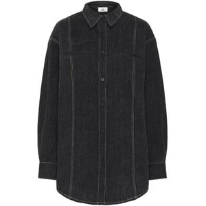 Karen by Simonsen, Dames, Blouses & Shirts, Grijs, Maat: M Denim,