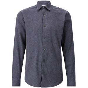Eton, Heren, Overhemden, Blauw, Maat: S Flanel,