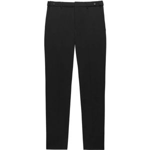 Msgm, Heren, Broeken, Zwart, Maat: M Wol,