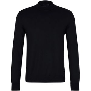 Joop! - Zwart - Trui - Merinowol - Licht Opstaande Kraag