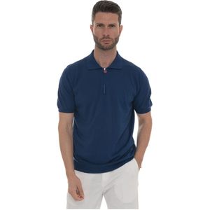 Kiton, Heren, Tops, Blauw, Maat: XL Katoen,