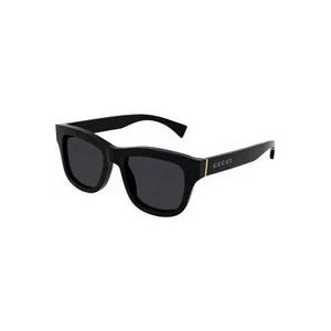 Gucci Zwart vierkant zonnebril met zachte uitstraling , Black , Dames , Maat: 51 MM