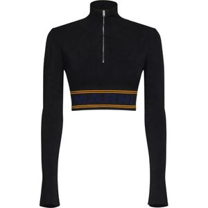 Marni - Gestreepte Coltrui - Zwart - Dames - Polyester