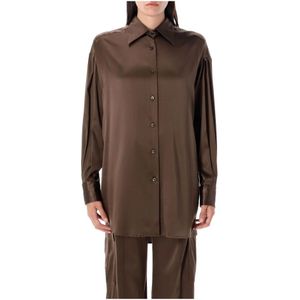 Tom Ford, Dames, Blouses & Shirts, Bruin, Maat: 2XS Zijde,