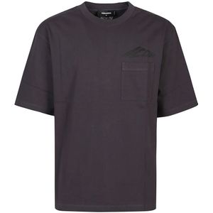 Dsquared2, Heren, Tops, Grijs, Maat: M Katoen,