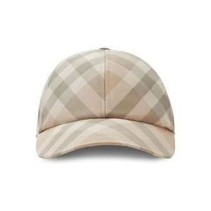 Burberry Geruite Pet met Oogjes Detail , Multicolor , Heren , Maat: L