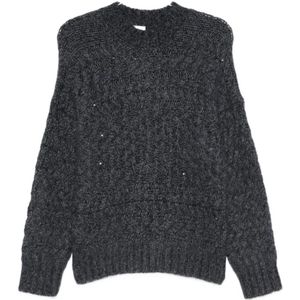 Eleventy, Dames, Truien, Grijs, Maat: S Wol,